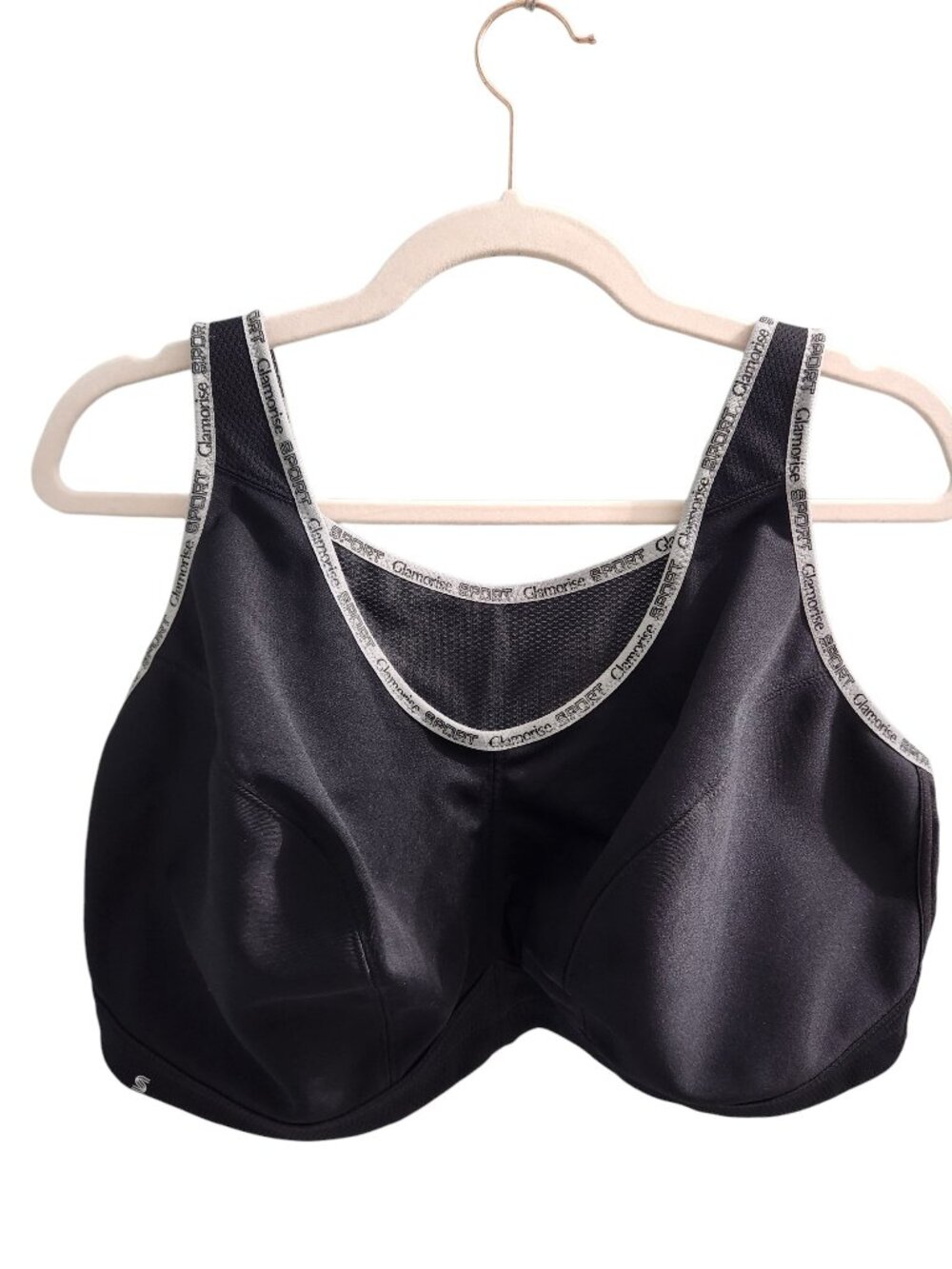 Glamorise Sports Bra 46DD Black Women's No Bounce Camisole High Impact 1066